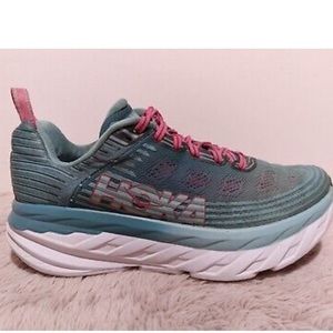 Hoka one one bondi 6 blue white F27218E womens size 8 fitness running shoes